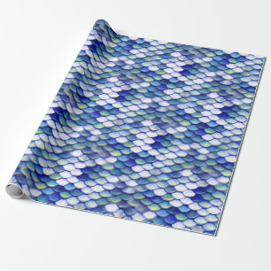 Papel De Presente Teste padrão azul da pele da sereia