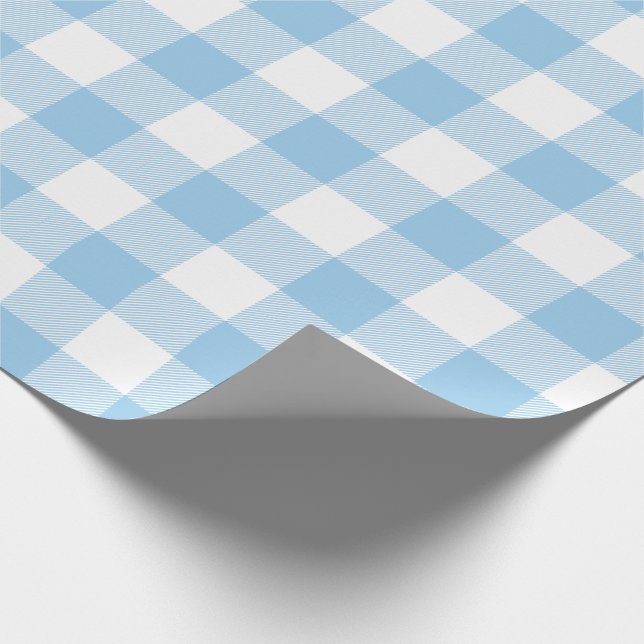 Papel De Presente Teste padrão azul da verificação do búfalo (Ponta)