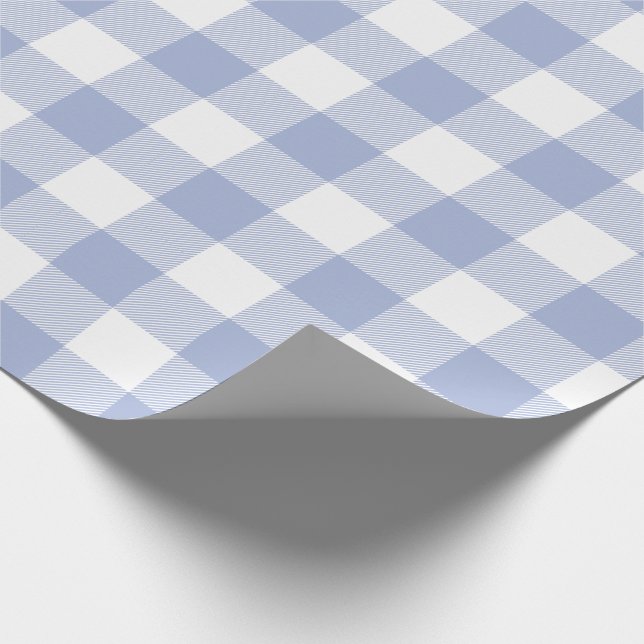 Papel De Presente Teste padrão azul da verificação do búfalo da (Ponta)