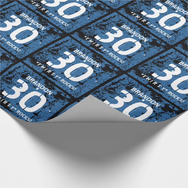 Papel De Presente Teste padrão AZUL F3Z do Grunge das rochas do (Ponta)