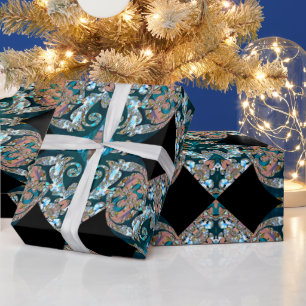 Papel De Presente Teste padrão barroco do Natal de Milyroyce