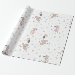 Papel De Presente Teste padrão bonito tirado mão dos ratos do