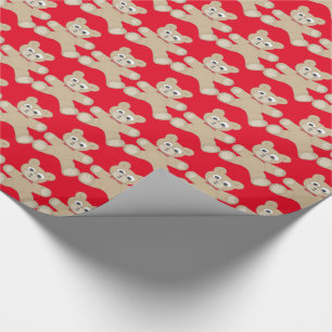 Papel De Presente Teste padrão bonito vermelho do urso de ursinho