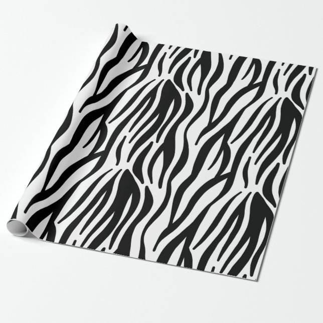 Papel De Presente Teste padrão branco e preto da zebra (Desenrolado)