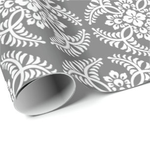 Papel De Presente Teste padrão, cinzas/cinza & branco japoneses do