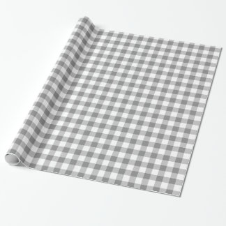 Papel De Presente Teste padrão cinzento e branco da verificação do