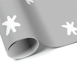Papel De Presente Teste padrão cinzento e branco moderno