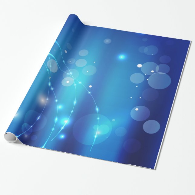 Papel De Presente Teste padrão claro azul elegante novo do (Desenrolado)