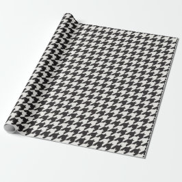 Papel De Presente Teste padrão clássico de B&W Houndstooth