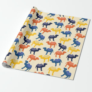Papel De Presente Teste padrão colorido bonito dos camelos dos