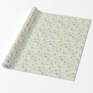 Papel De Presente Teste padrão com frutas e bagas