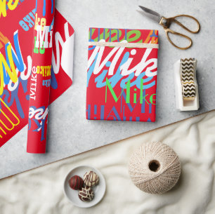 Papel De Presente teste padrão conhecido personalizado dos meninos