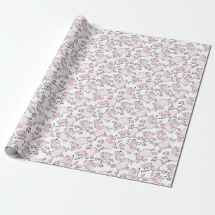 Papel De Presente Teste padrão cor-de-rosa da caniche