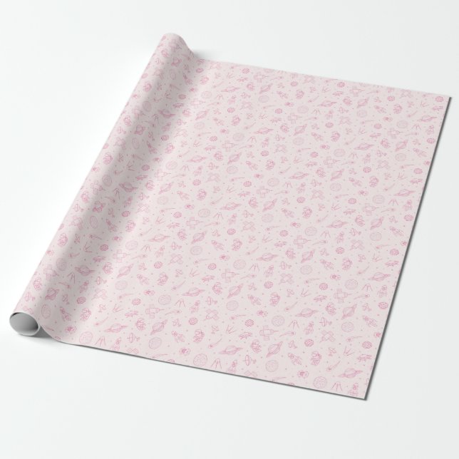 Papel De Presente Teste padrão cósmico bonito (Desenrolado)