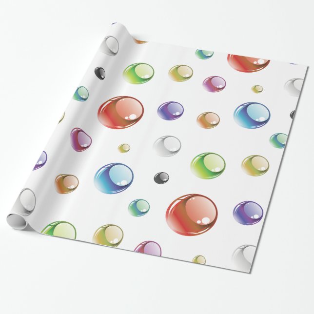 Papel De Presente Teste padrão da bolha do arco-íris (Desenrolado)