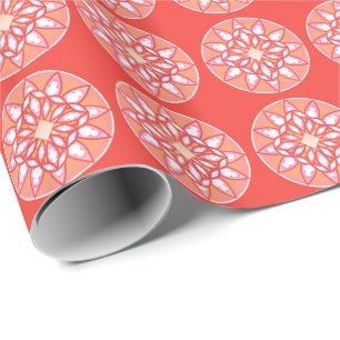 Papel De Presente Teste padrão da mandala na lavanda, na orquídea 