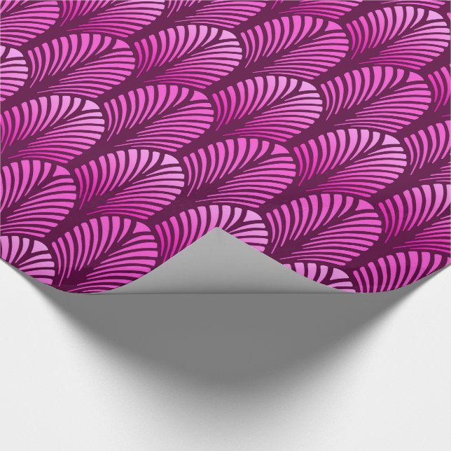 Papel De Presente Teste padrão da pena do art deco, roxo Amethyst (Ponta)