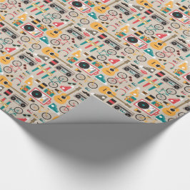 Papel De Presente Teste padrão das coisas do hipster de Hipsterrific