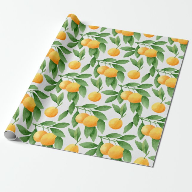 Papel De Presente Teste padrão das laranjas ou das tangerinas da (Desenrolado)