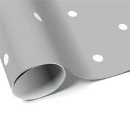 Papel De Presente Teste padrão de bolinhas cinzento e branco