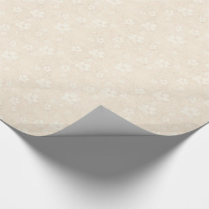 Papel De Presente Teste padrão de flores de creme romântico