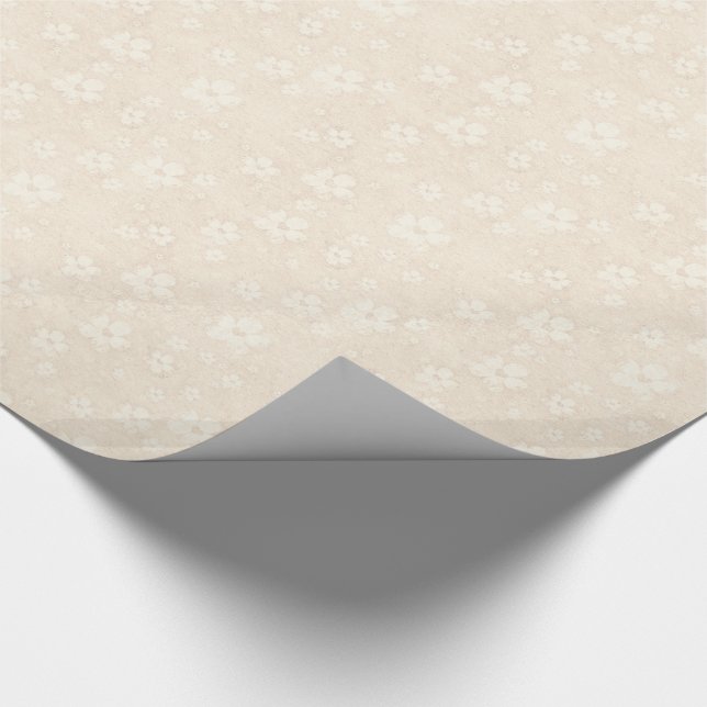 Papel De Presente Teste padrão de flores de creme romântico (Ponta)
