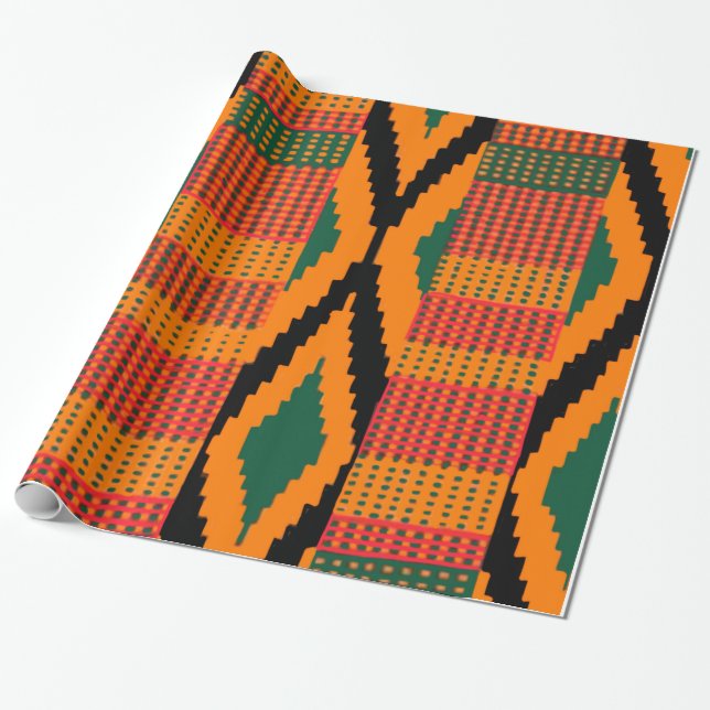 Papel De Presente Teste padrão de Kente (Desenrolado)
