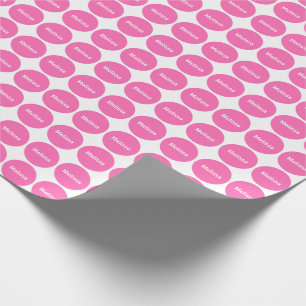 Papel De Presente Teste padrão de pontos cor-de-rosa no branco com