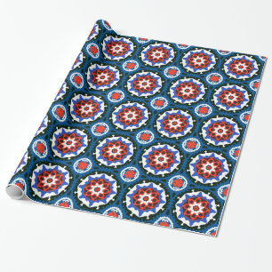 Papel De Presente Teste padrão de Suzani com ornamento corajoso