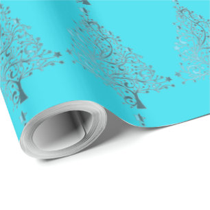 Papel De Presente Teste padrão decorativo da árvore de Natal do az