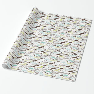 Papel De Presente Teste padrão do bigode, estilo retro 2