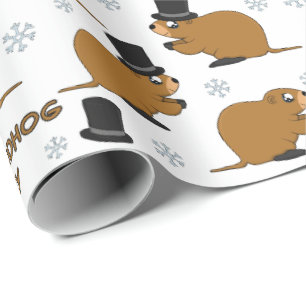 Papel De Presente Teste padrão do dia de Groundhog