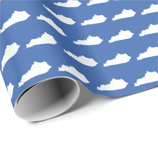 Papel De Presente Teste padrão do estado de Kentucky no azul (Ponta do rolo)