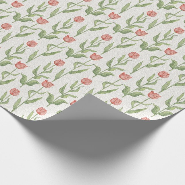 Papel De Presente Teste padrão do jardim da tulipa (Ponta)