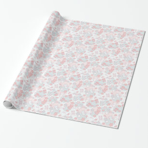 Papel De Presente teste padrão do kawaii com doodle