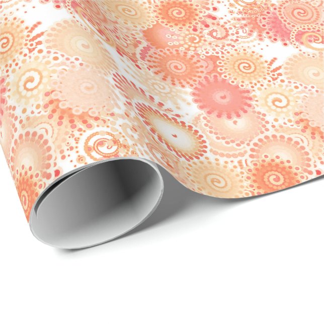 Papel De Presente Teste padrão do redemoinho do Fractal, máscaras do (Ponta do rolo)