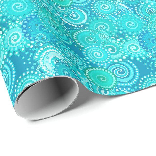 Papel De Presente Teste padrão do redemoinho do Fractal, máscaras do (Ponta do rolo)