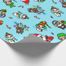 Teste padrão doce do caráter do Natal de Kawaii
