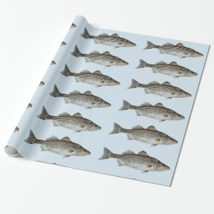 Papel De Presente Teste padrão dos peixes do baixo listrado