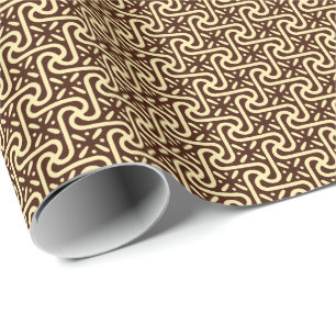 Papel De Presente Teste padrão egípcio do azulejo, castanho