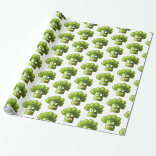 Papel De Presente Teste padrão engraçado do vegetariano dos bróco