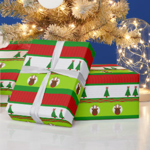 Papel De Presente Teste padrão feio da camisola do Natal