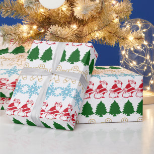 Papel De Presente Teste padrão feio engraçado da camisola do Natal