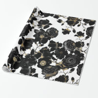 Teste padrão floral branco e Dourado preto