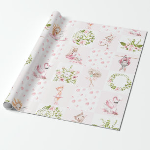 Papel De Presente Teste padrão floral do berçário da edredão dos