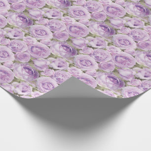Papel De Presente Teste padrão floral do roxo da lavanda dos rosas