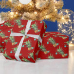 Papel De Presente Teste padrão havaiano dos abacaxis do Natal<br><div class="desc">Papel de papel de embrulho temático tropical do Natal em um rolo na obscuridade - vermelho com impressão minúsculo do abacaxi. Os ornamento azuis pequenos da estrela do mar e do aqua decoram os abacaxis. A cor do fundo pode facilmente ser mudada. O papel tem elevações e comprimentos a escolher....</div>