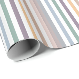 Papel De Presente Teste padrão horizontal largo azul bege feminino