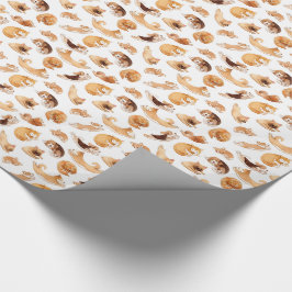 Papel De Presente Teste padrão ilustrado da aguarela cães bonitos