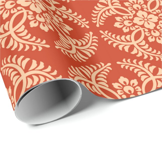 Papel De Presente Teste padrão japonês do medalhão, tanjerina (Ponta do rolo)